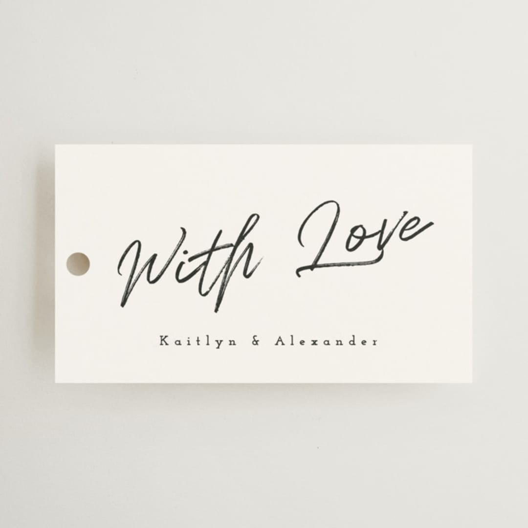 "Photograph Scribble" - Wedding Favor Tags in Cloud by Adelyn T. - Front