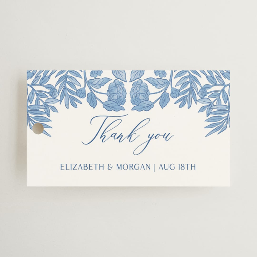 "Porcelain Floral" - Wedding Favor Tags in Porcelain by Elly - Front