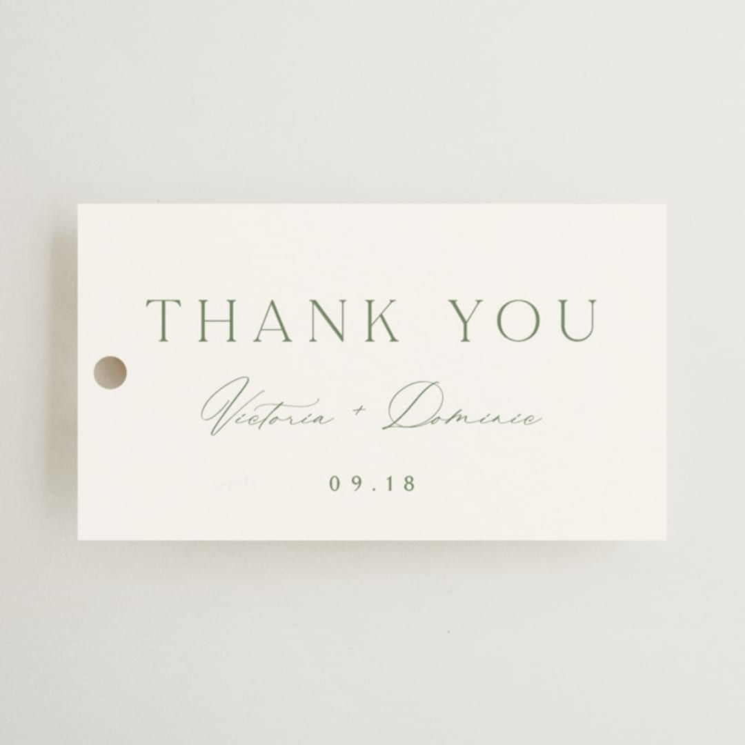 "Victoria" - Wedding Favor Tags in Clover by Kelly Schmidt - Front
