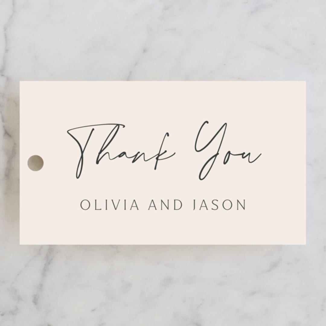 "Splendid" - Wedding Favor Tags in Ecru by Sandra Picco Design - Front