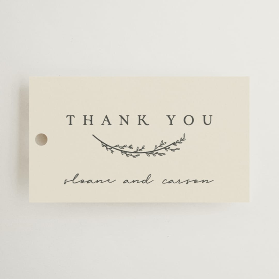 "Branched" - Wedding Favor Tags in Almond by Brianne Larsen - Front