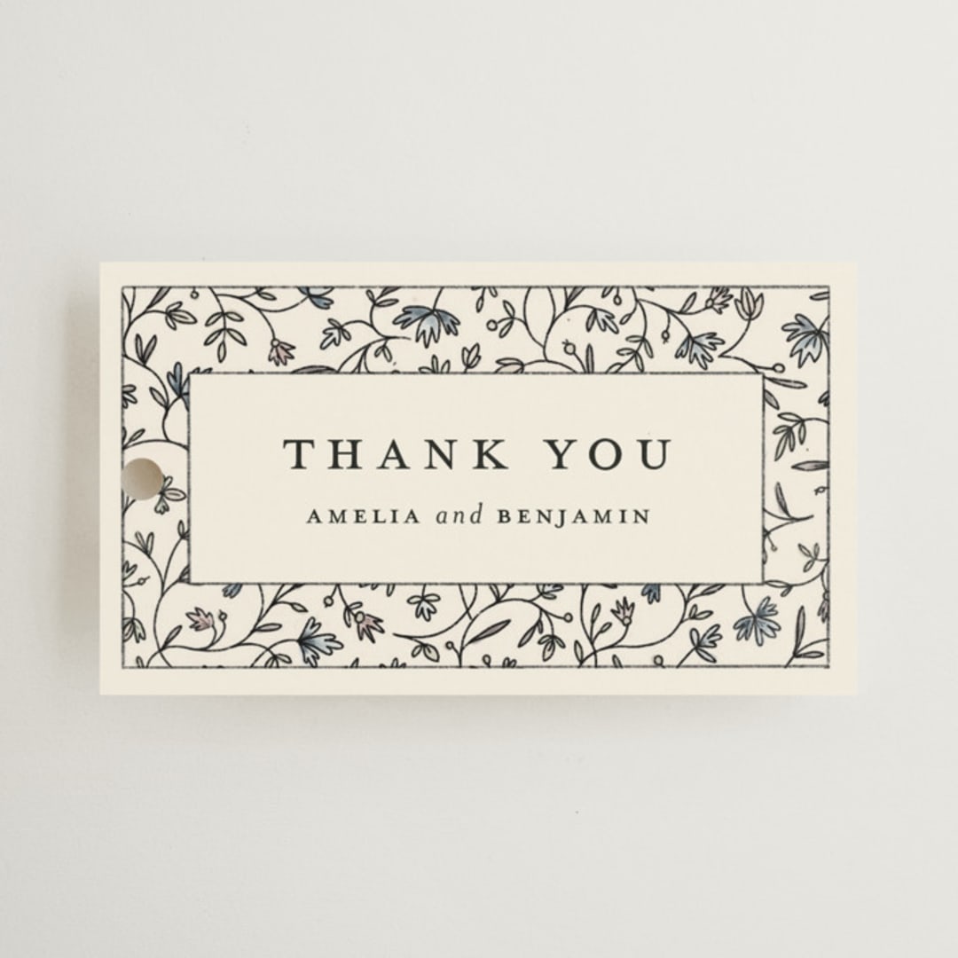 "Hansen" - Wedding Favor Tags in Almond by Stephanie Hawkes - Front