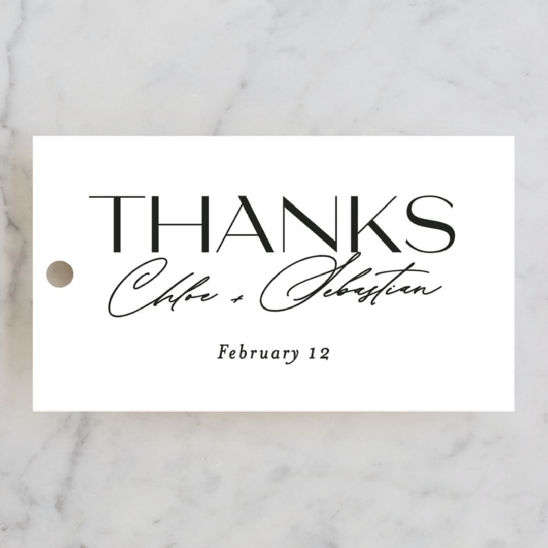 "Union Stack" - Wedding Favor Tags in Diamond by Jessica Corliss - Front