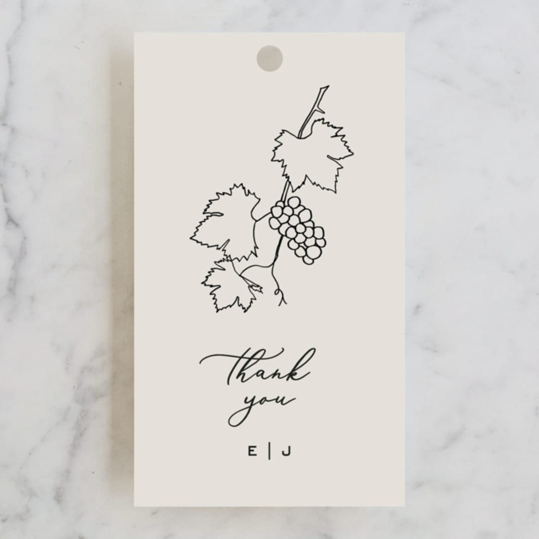 "Wine Label" - Wedding Favor Tags in Stone by Owl and Toad - Front