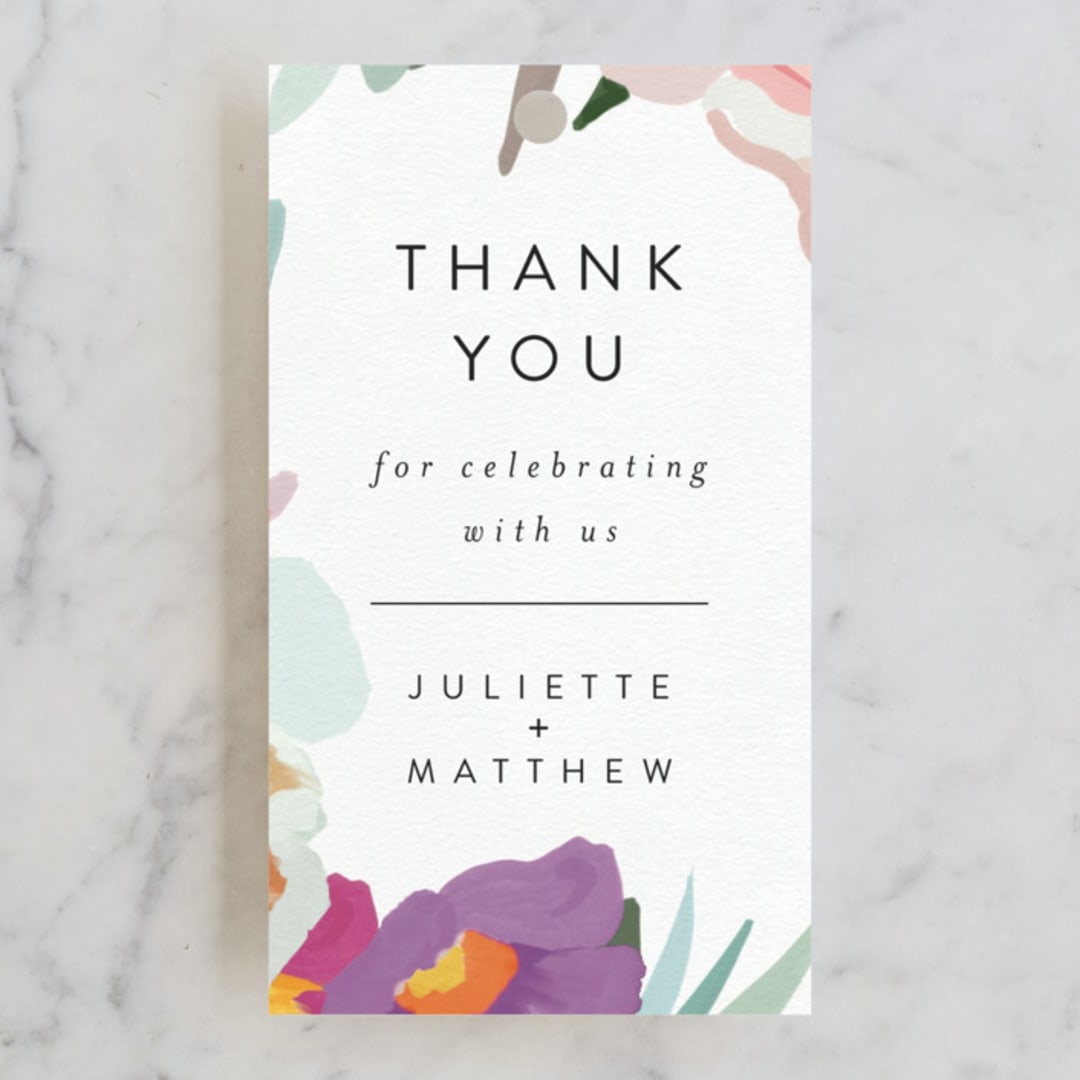 "Abstract Florals" - Wedding Favor Tags in Bouquet by Maria Hilas-Louie - Front