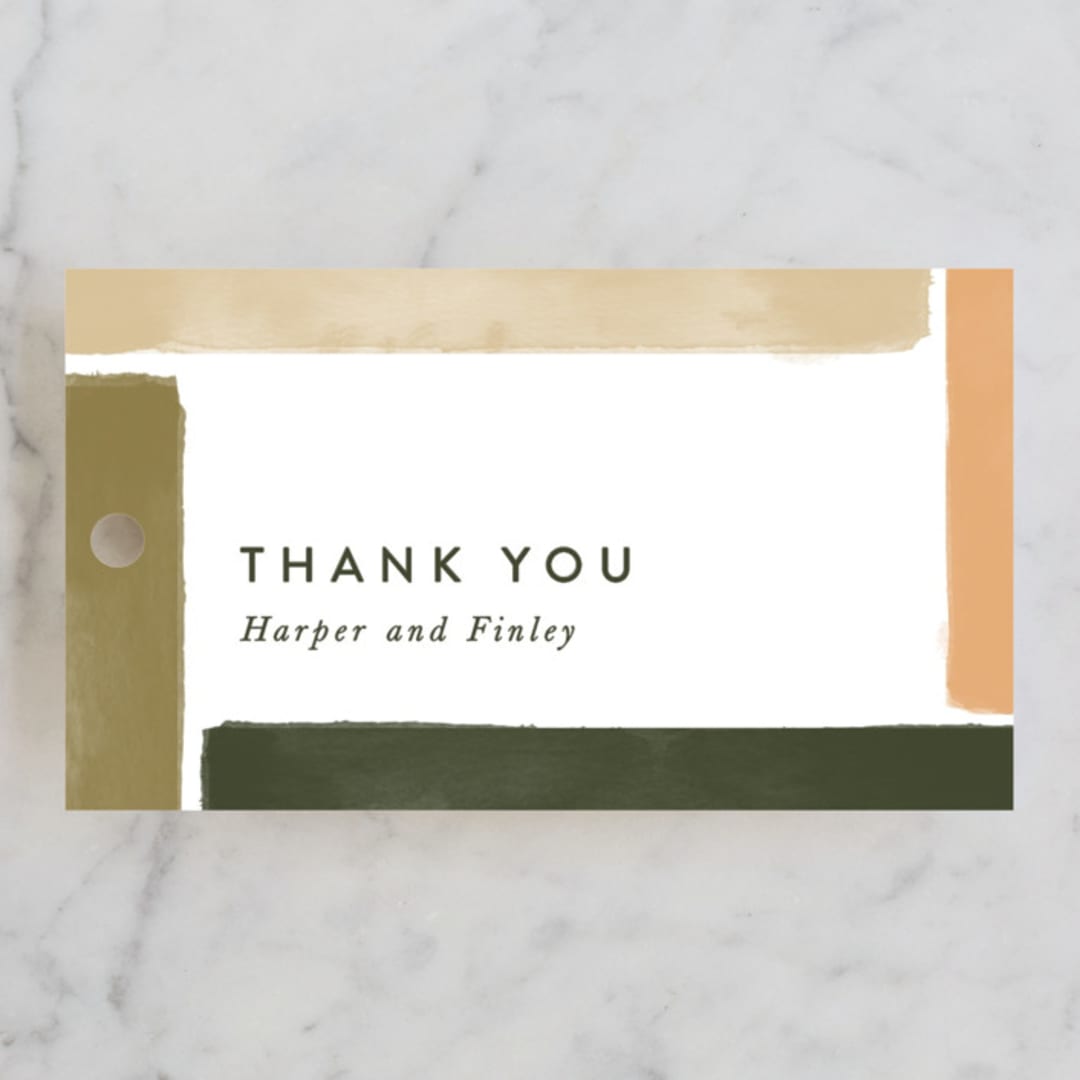 "Concord" - Wedding Favor Tags in Moss by Robert and Stella - Front