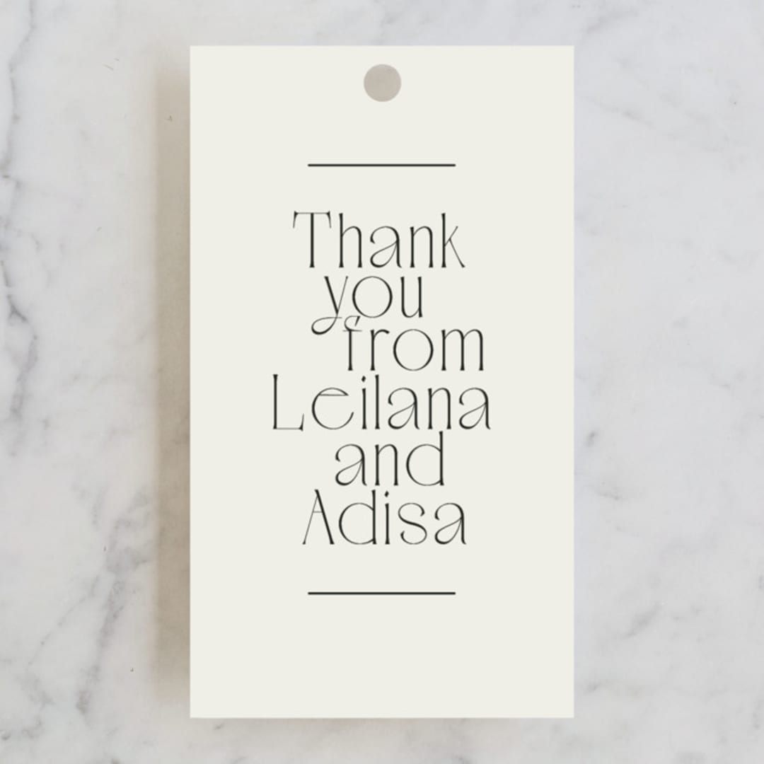 "Cadence" - Wedding Favor Tags in Ivory by Jennifer Wick - Front