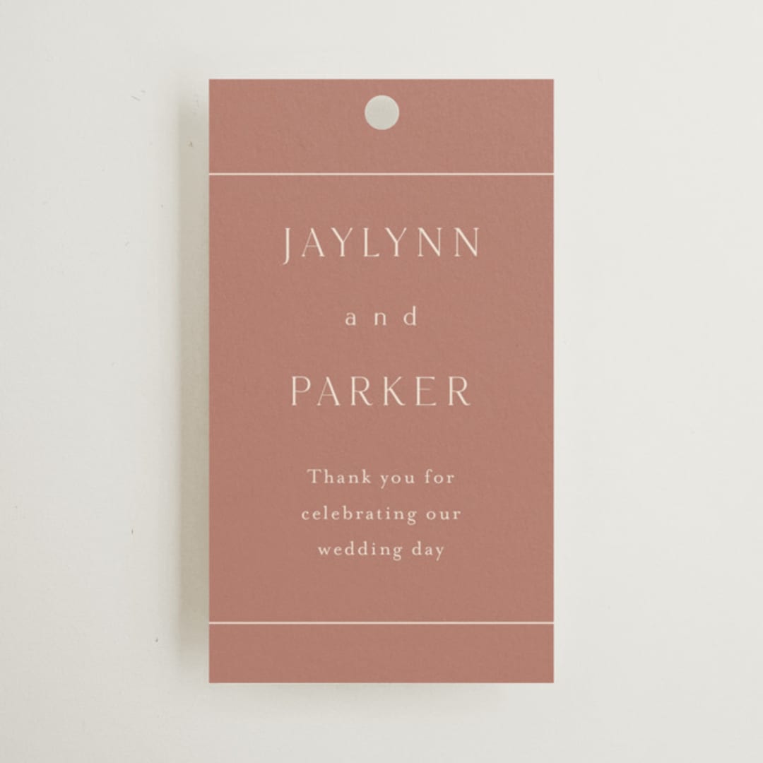 "Warm affection" - Wedding Favor Tags in Dusty Rose by Stacey Meacham - Front