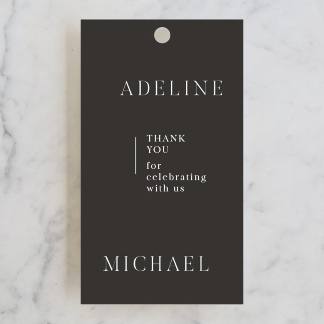 "Around the Way" - Wedding Favor Tags in Slate by That Girl Press - Front