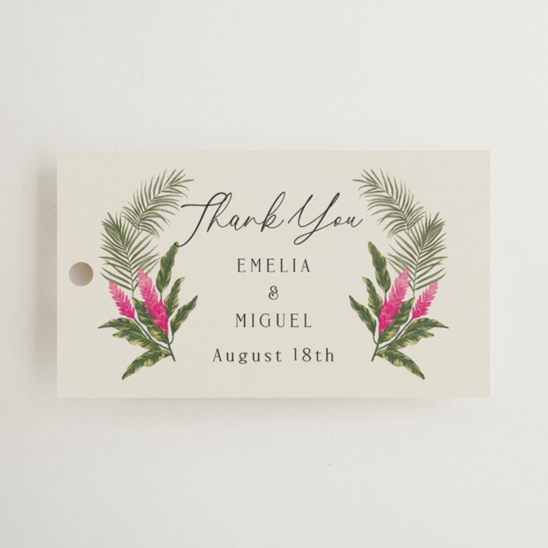 "Tropical garden" - Wedding Favor Tags in Lime by Elly - Front