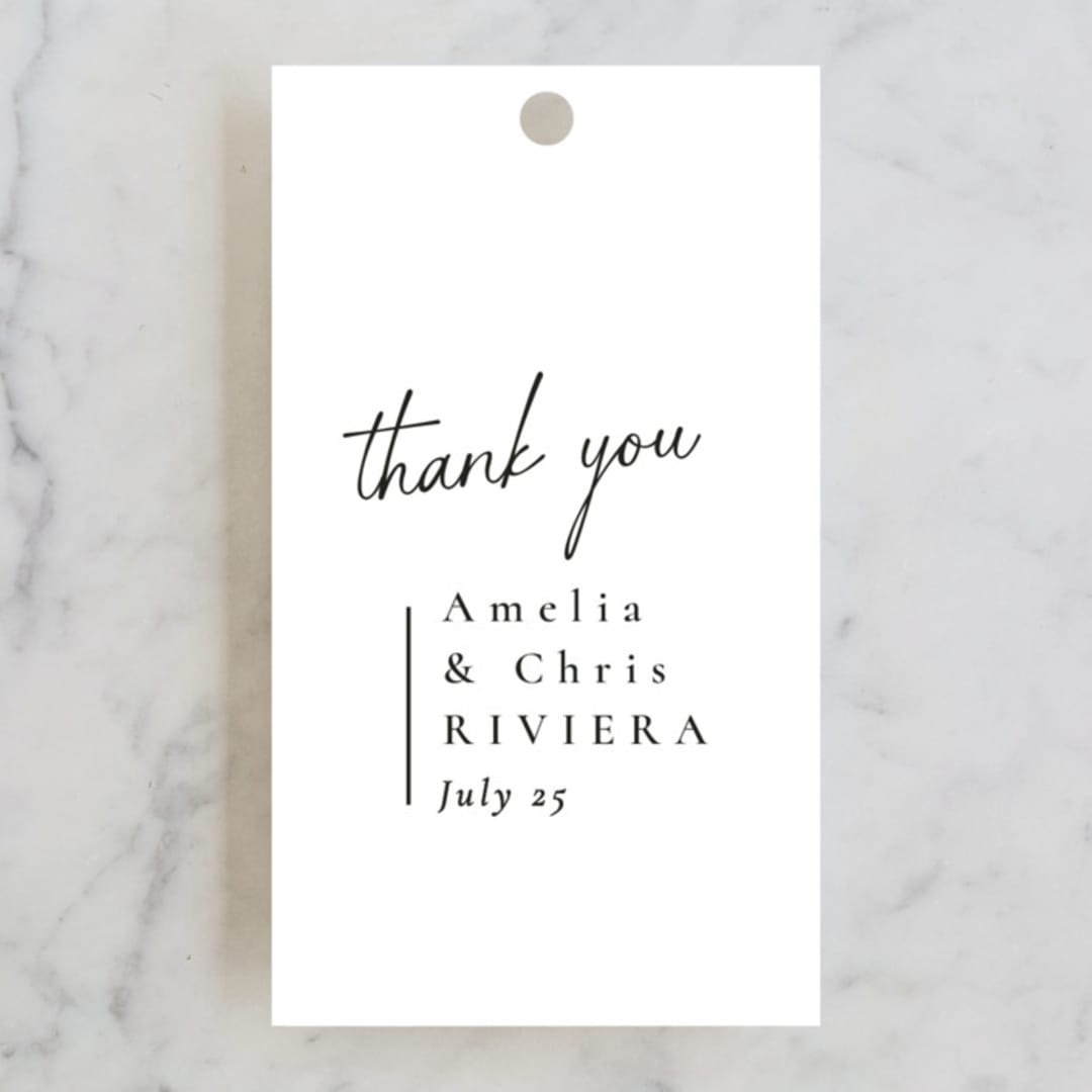 "Opera" - Wedding Favor Tags in Tuxedo by Jackie Mangiolino - Front