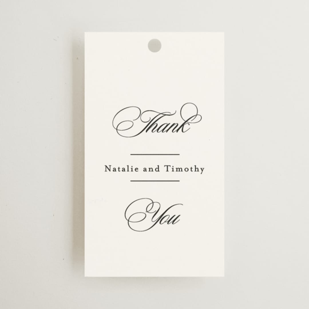 "Sincerity" - Wedding Favor Tags in Noir by Kimberly FitzSimons - Front