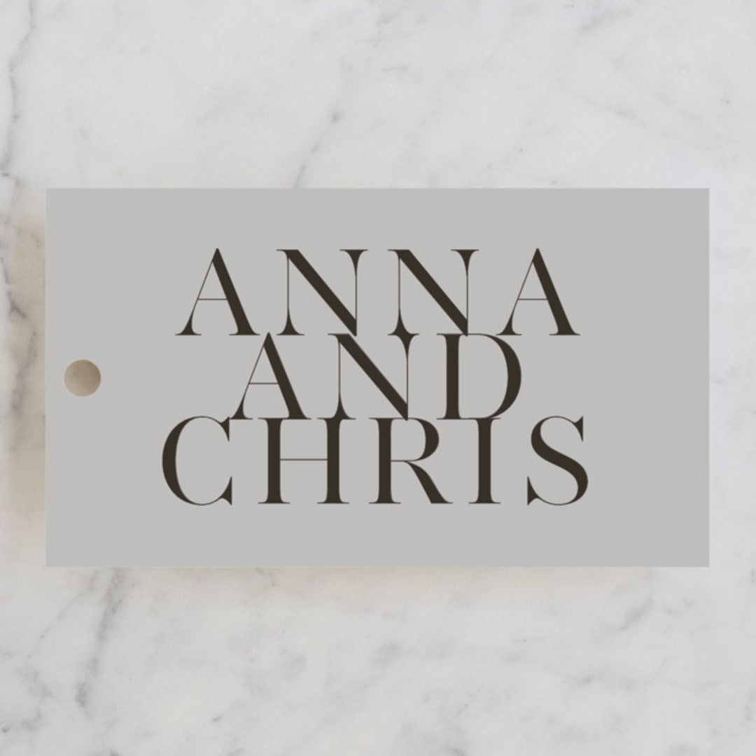 "Show" - Wedding Favor Tags in Dove Gray by Up Up Creative - Front