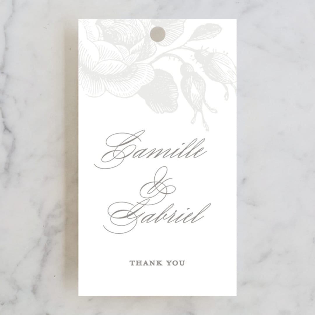 "Idyllic" - Wedding Favor Tags in The Pearl by Design Lotus - Front