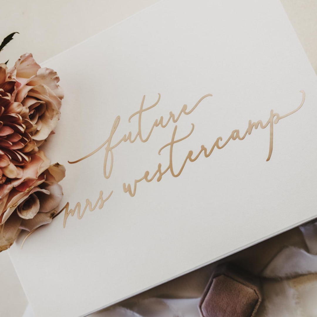 "Personalized Bride Gift Box for Bridal Shower" - Gift Boxes in natural by Jordan Perry