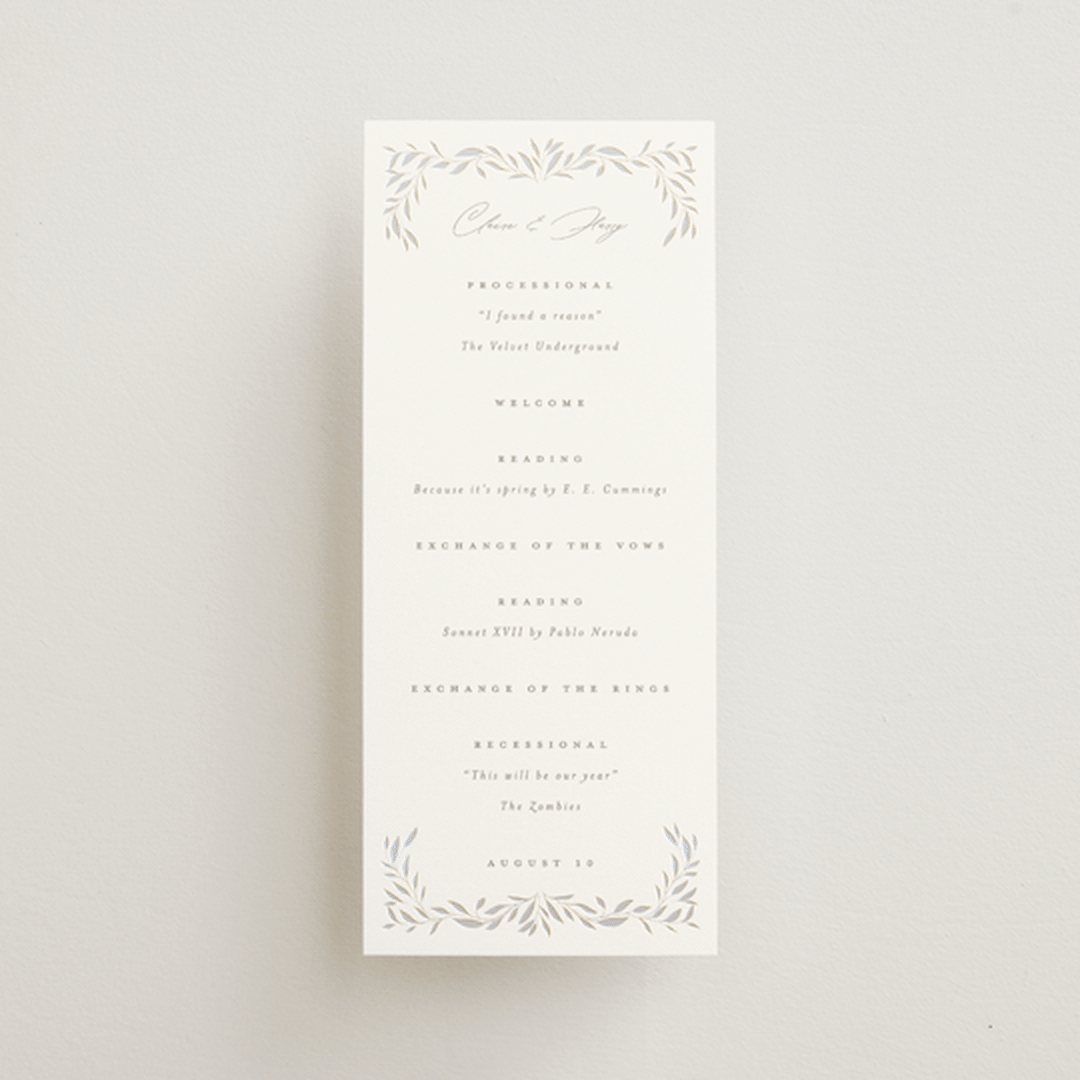 "Clarity" - Gloss-Press® Wedding Programs in Cloud by Ana Sharpe - Front