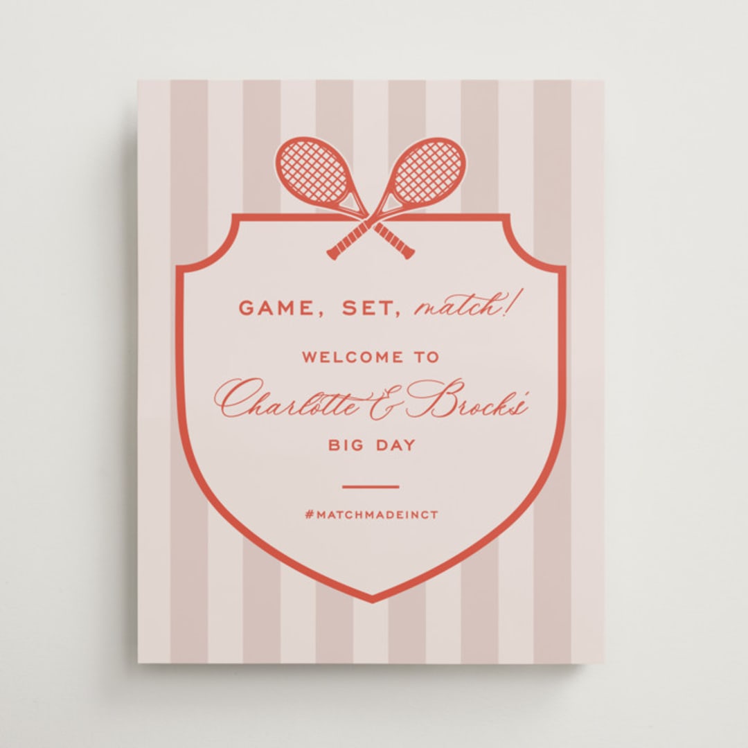 "Racquet" - Welcome Signs in Verona Sunset by Megan Davis - Front