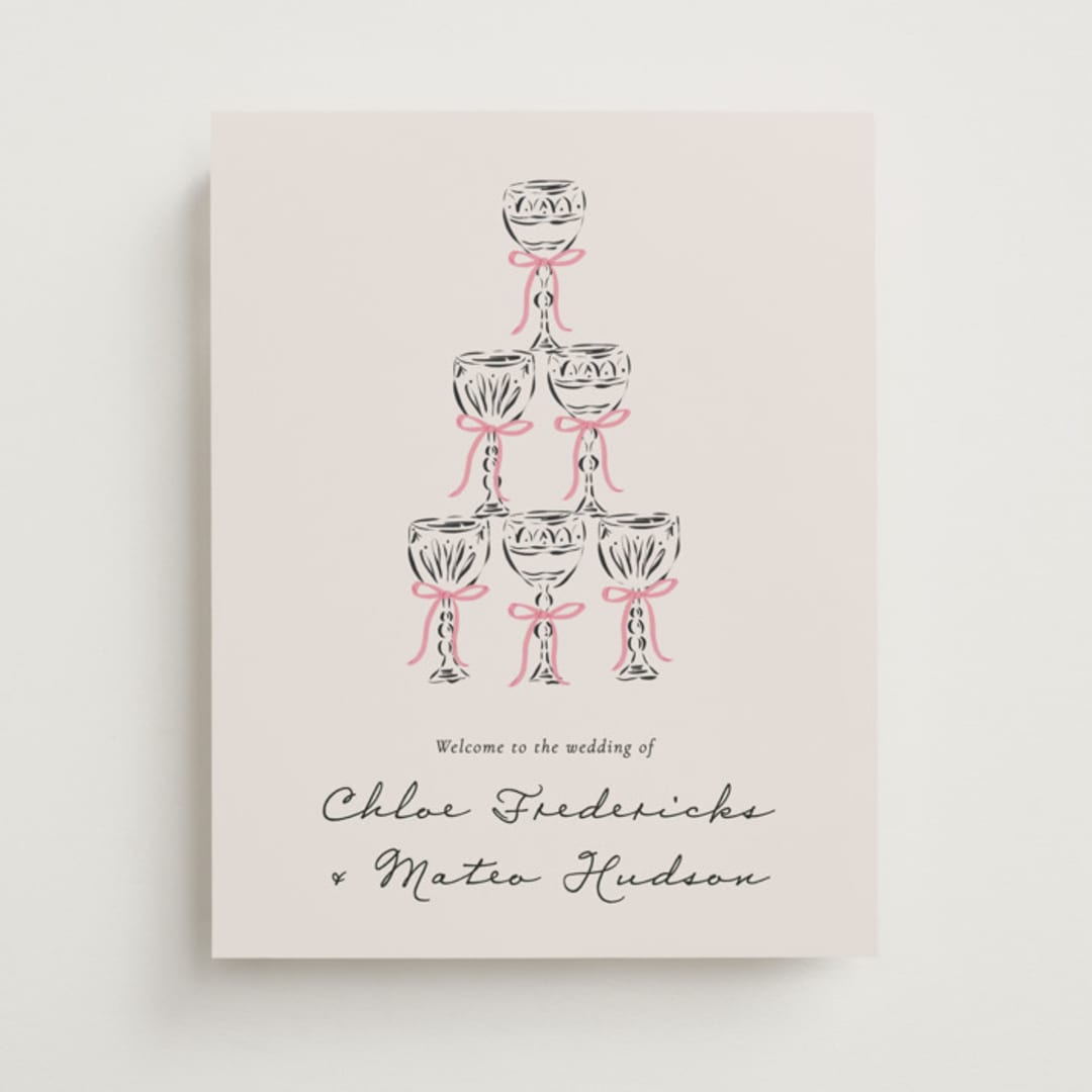 "Sparkling Champagne Tower" - Welcome Signs in Petal by Jackie Crawford - Front