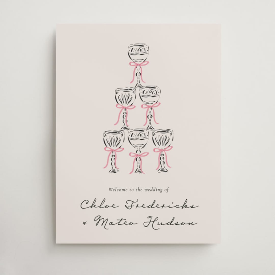 "Sparkling Champagne Tower" - Welcome Signs in Petal by Jackie Crawford - Front