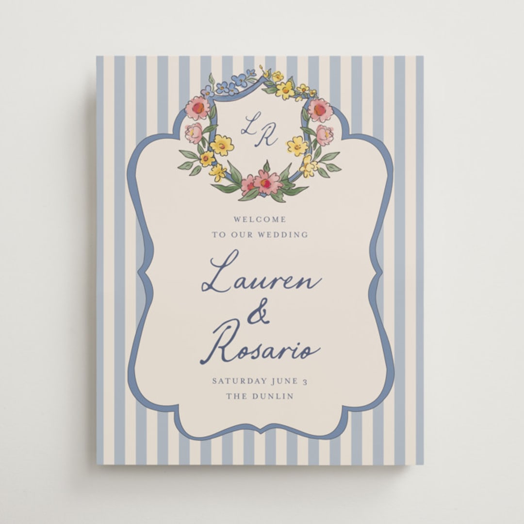 "A wedding in Low Country" - Welcome Signs in Cornflower by Chris Griffith - Front