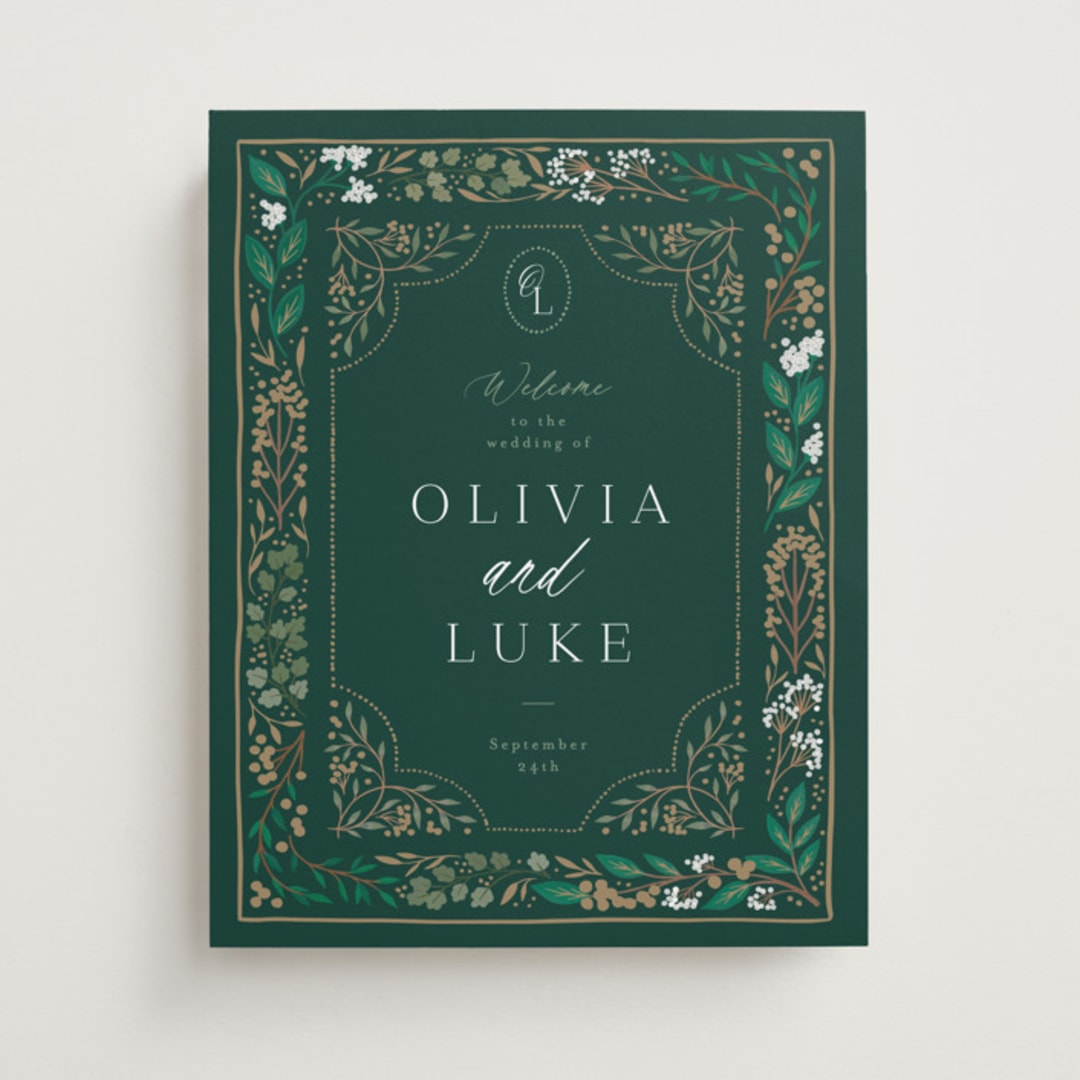 "Illuminated Storybook" - Welcome Signs in Forest by Alethea and Ruth - Front