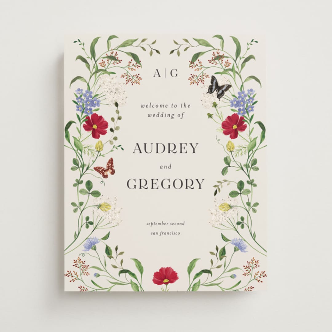 "Wild meadow" - Welcome Signs in Chiffon by Sarah Knight - Front