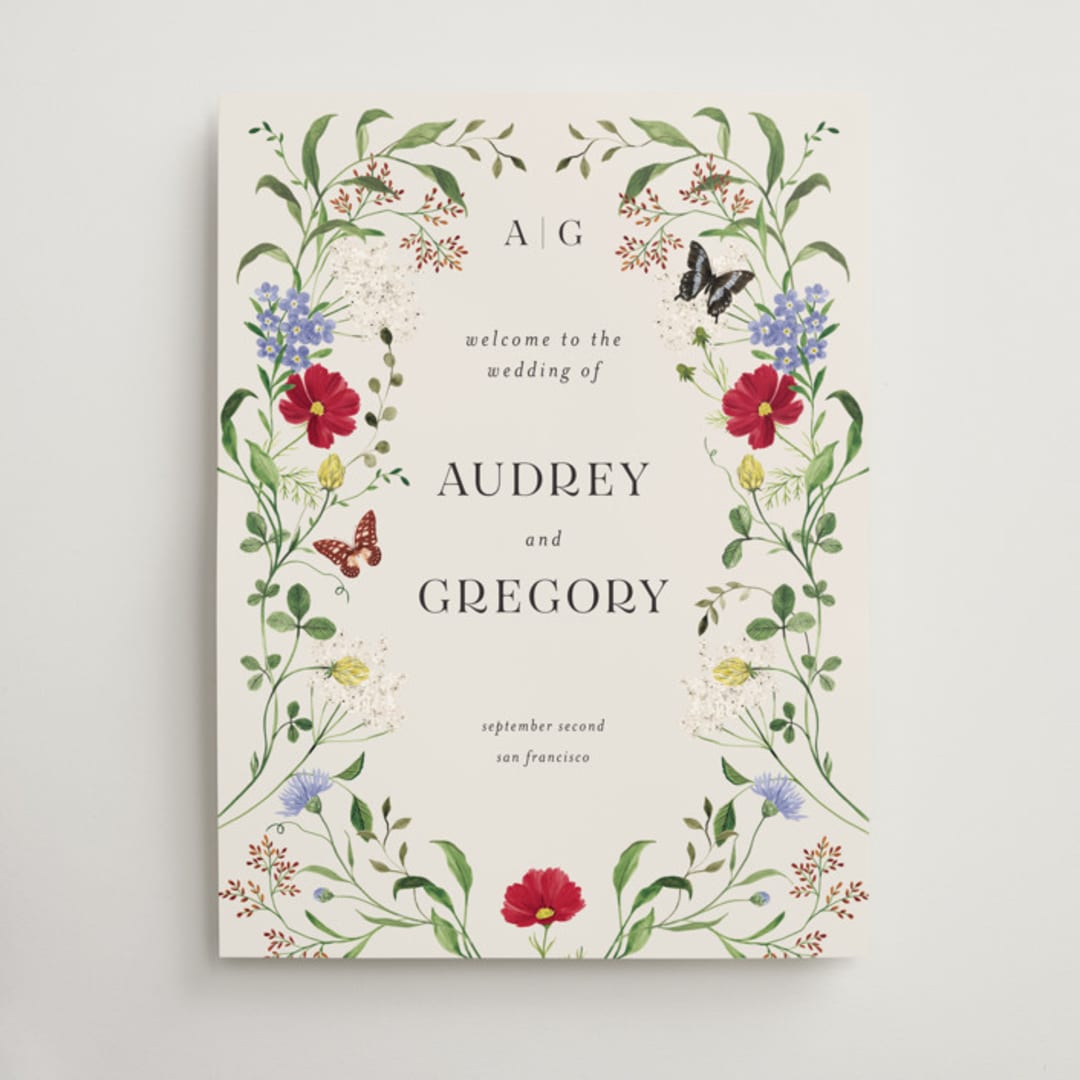 "Wild meadow" - Welcome Signs in Chiffon by Sarah Knight - Front