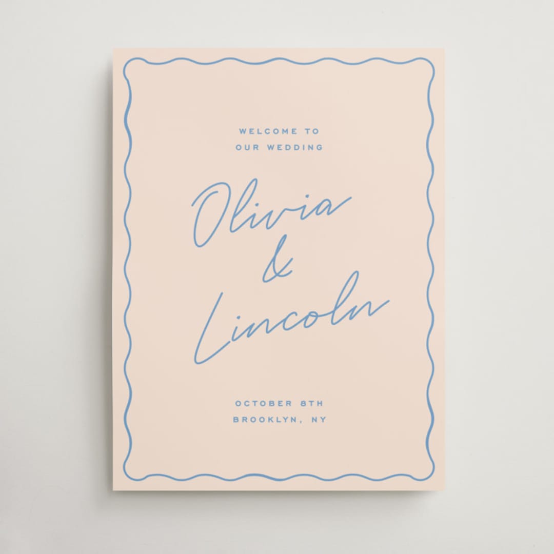"wavy border" - Welcome Signs in Periwinkle by Ellen Schlegelmilch - Front