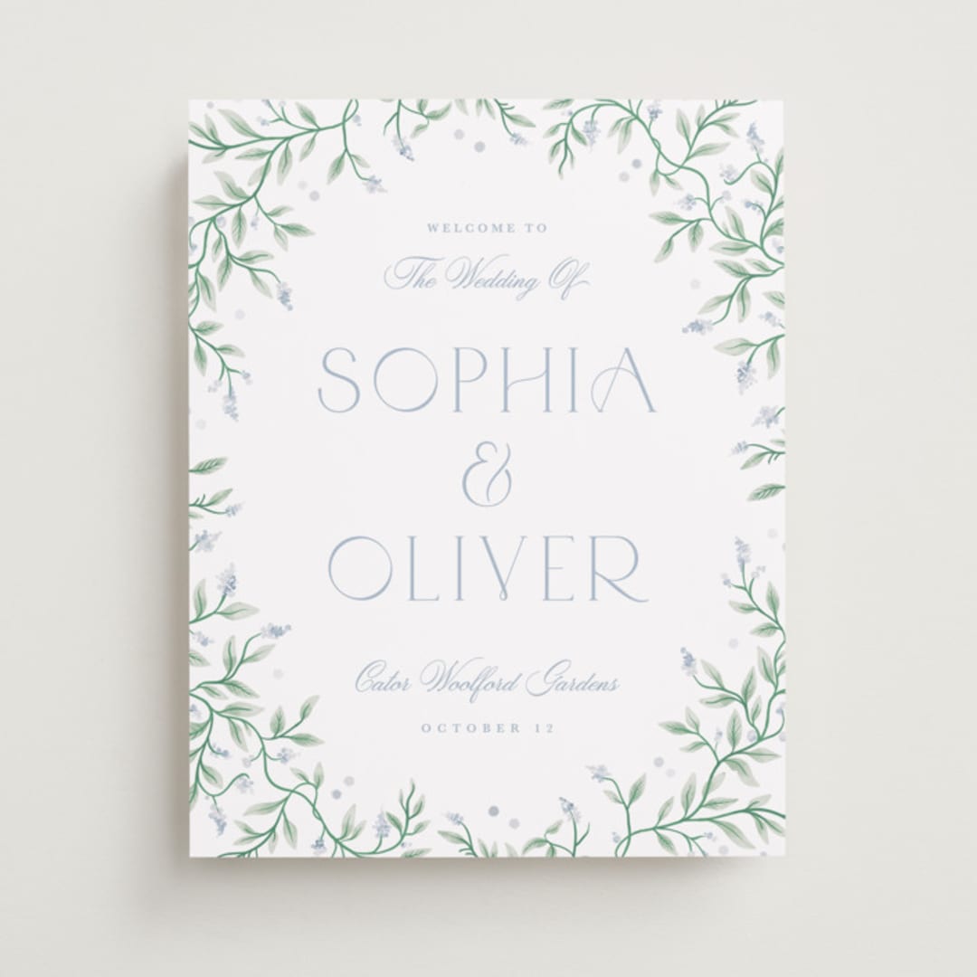 "Wisteria" - Welcome Signs in Periwinkle by Kristen Smith - Front
