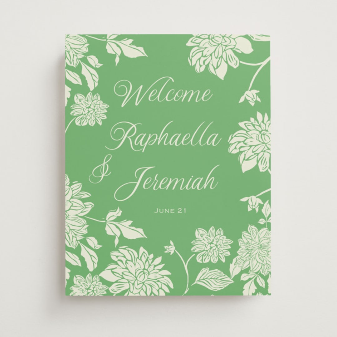 "Welcome Blooming Love" - Welcome Signs in Honeydew by Lise Gulassa - Front