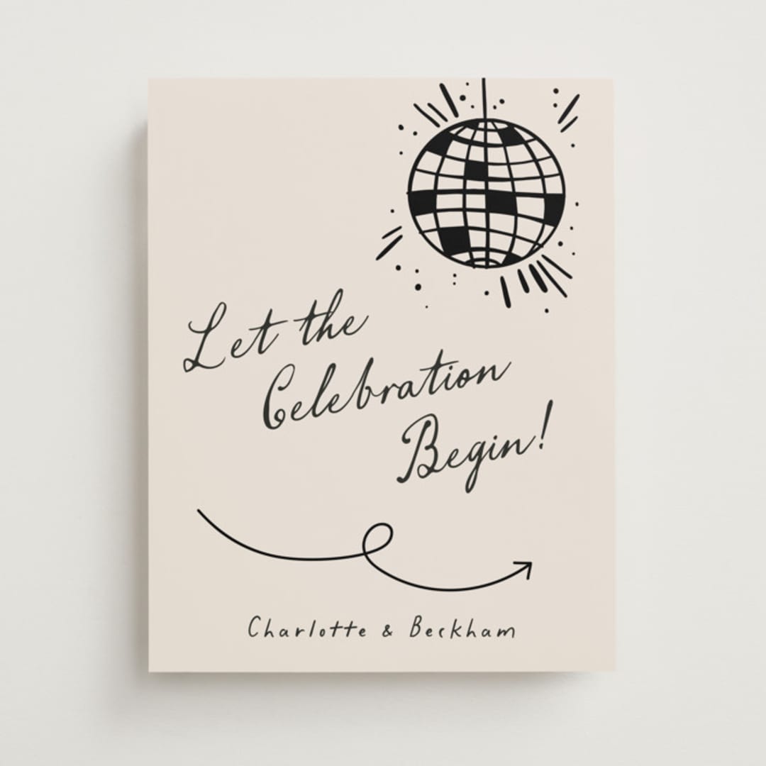 "Disco Direction" - Welcome Signs in Cream by Pixel and Hank - Front