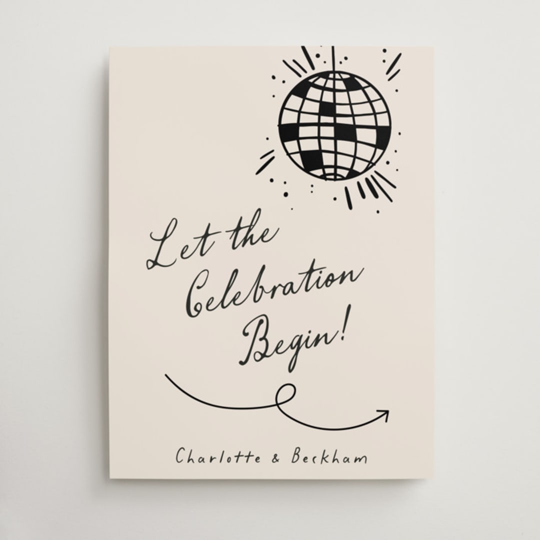"Disco Direction" - Welcome Signs in Cream by Pixel and Hank - Front