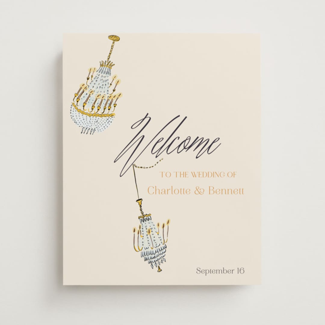 "Swinging Celebration" - Welcome Signs in Noire by Sarah Rosenthal - Front