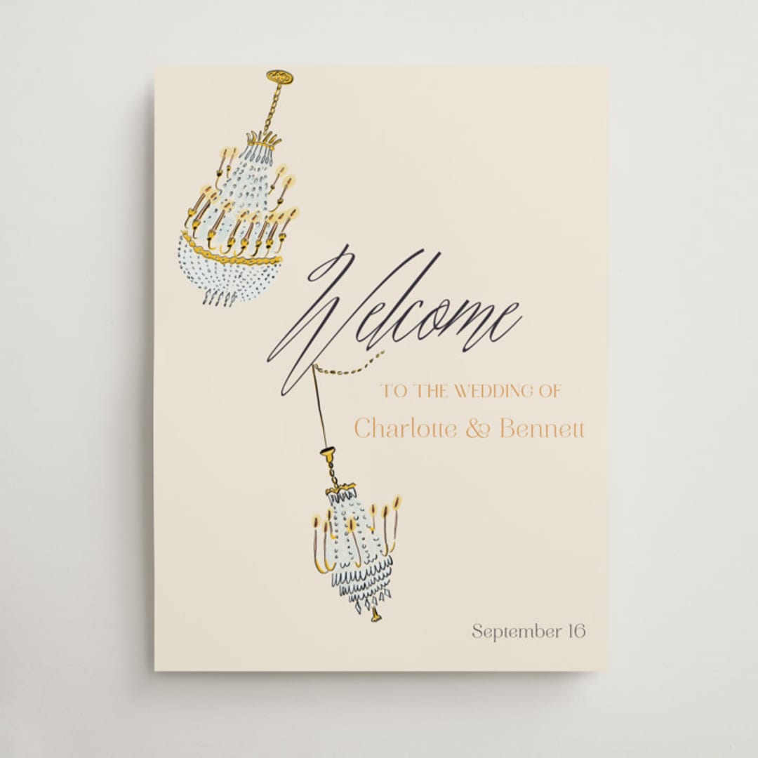 "Swinging Celebration" - Welcome Signs in Noire by Sarah Rosenthal - Front