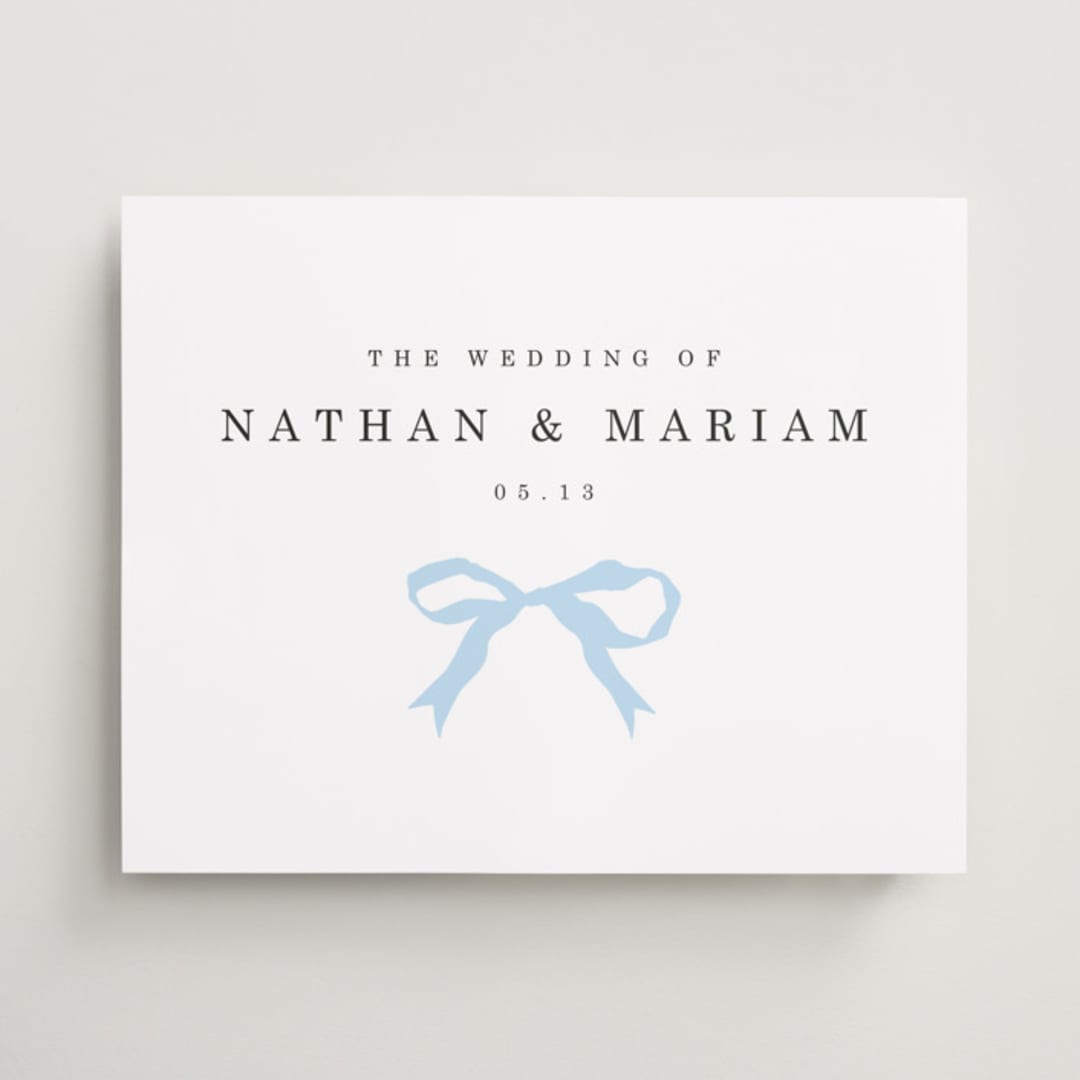"Tied the Knot" - Welcome Signs in Powder by Baumbirdy - Front