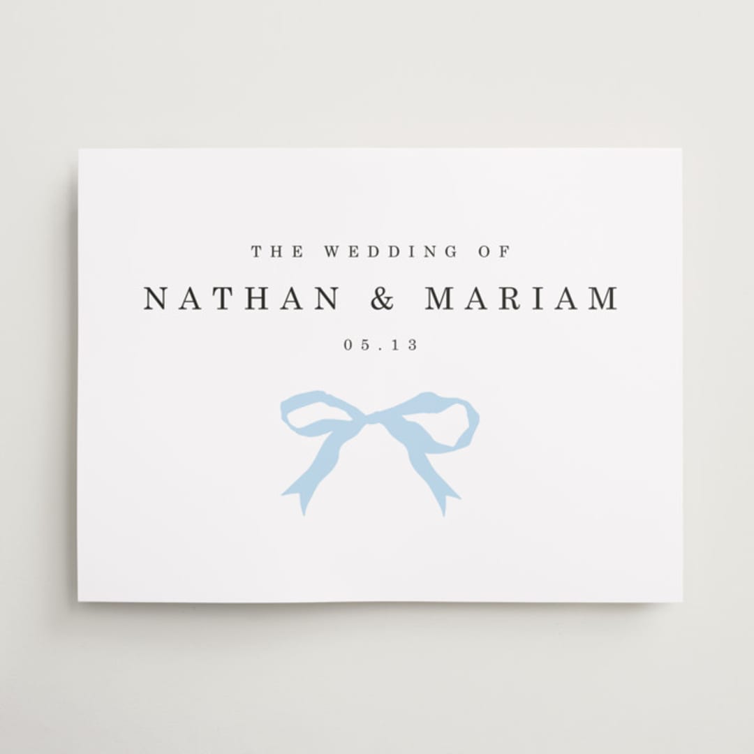 "Tied the Knot" - Welcome Signs in Powder by Baumbirdy - Front