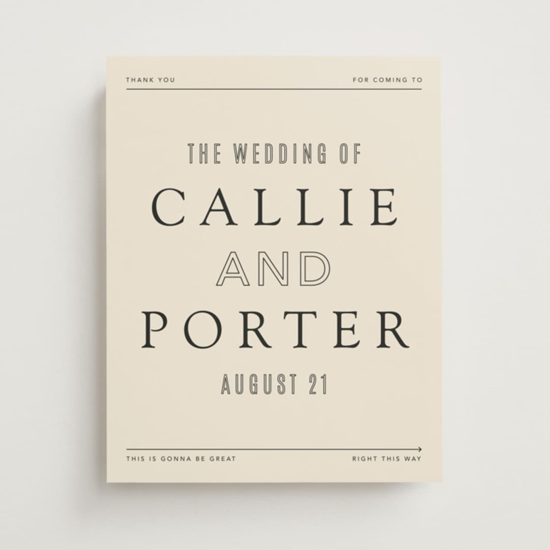 "Headliner" - Welcome Signs in Onyx by Kindred Fields - Front