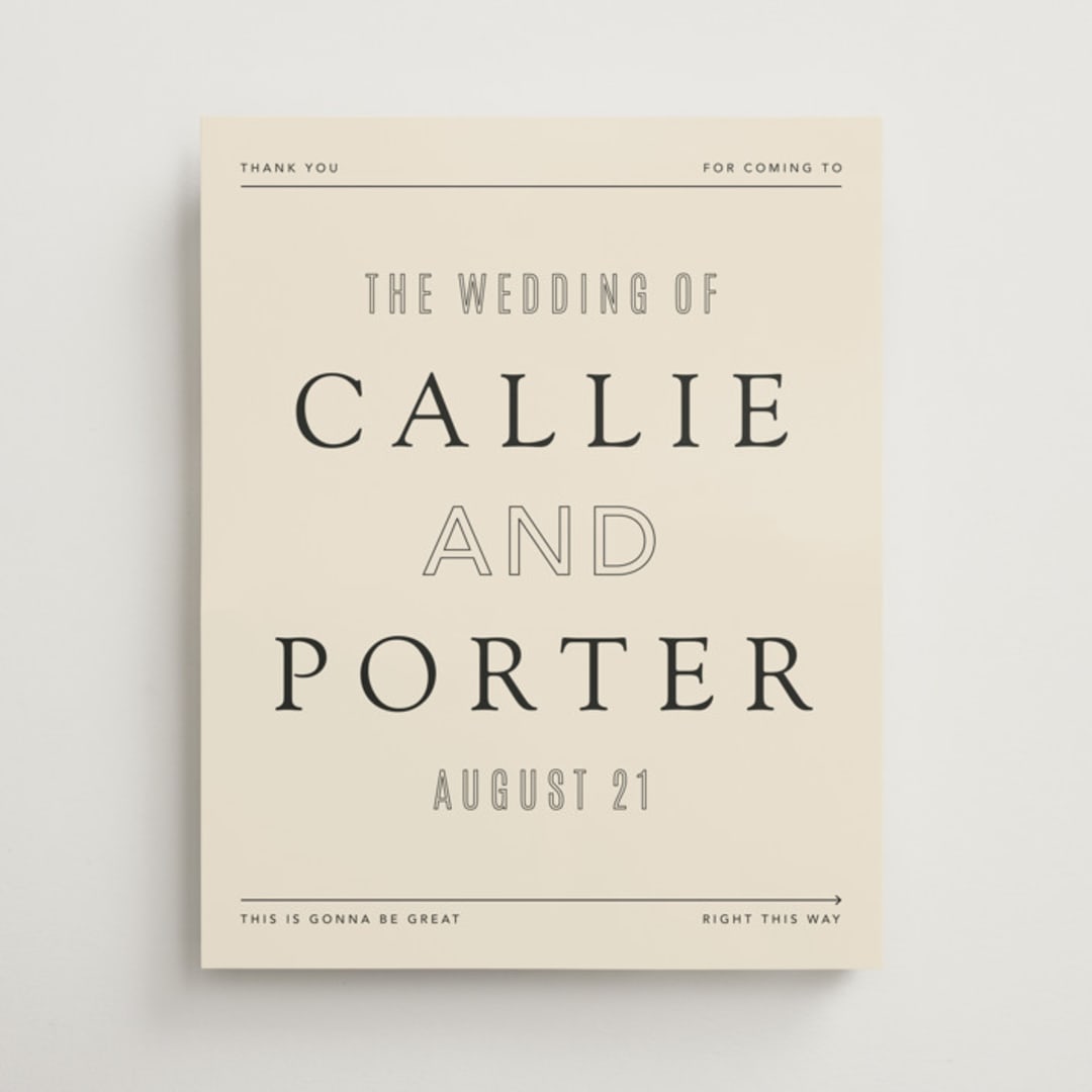 "Headliner" - Welcome Signs in Onyx by Kindred Fields - Front