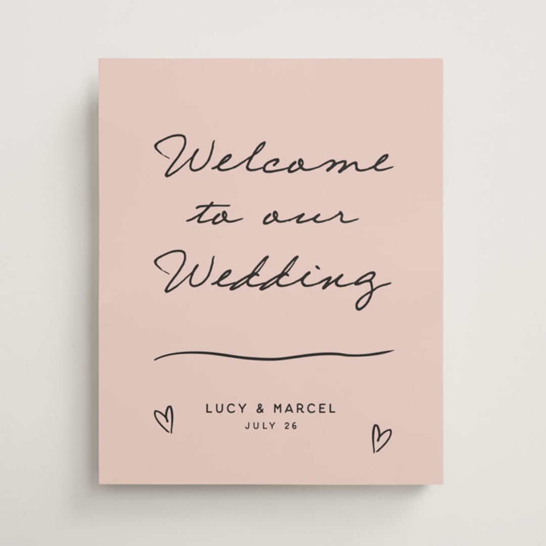 "Ballpoint Suite" - Welcome Signs in Blush by Ani Somi - Front