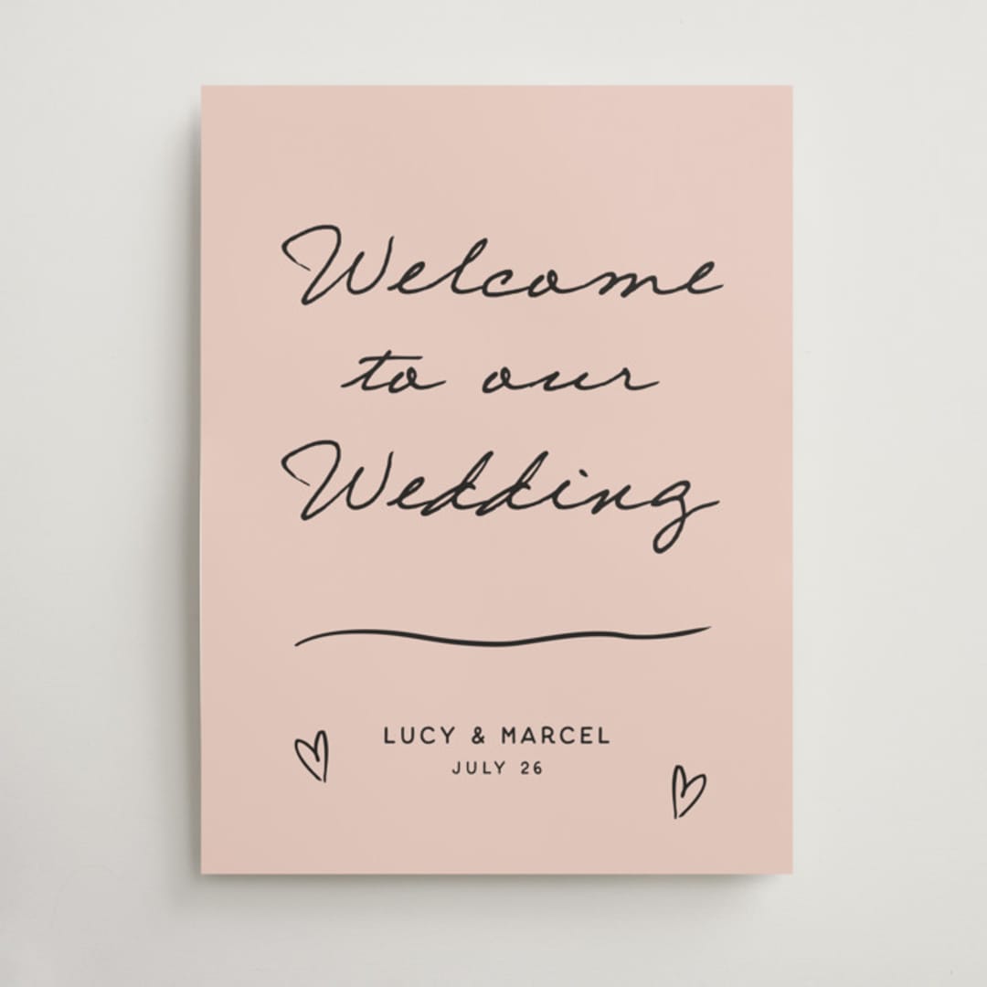 "Ballpoint Suite" - Welcome Signs in Blush by Ani Somi - Front