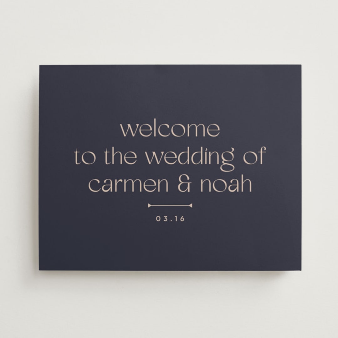 "Thoughtful" - Welcome Signs in Navy by letterfix - Front