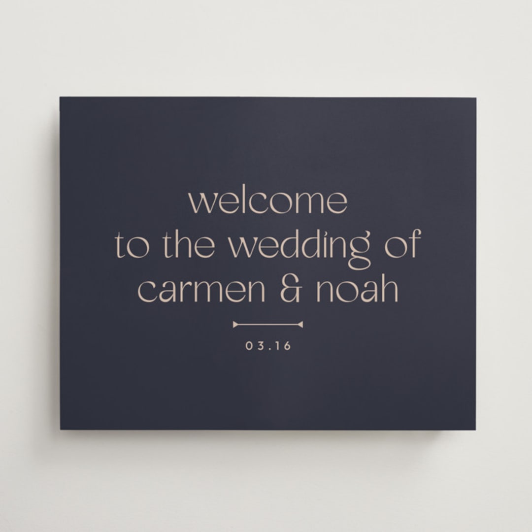 "Thoughtful" - Welcome Signs in Navy by letterfix - Front