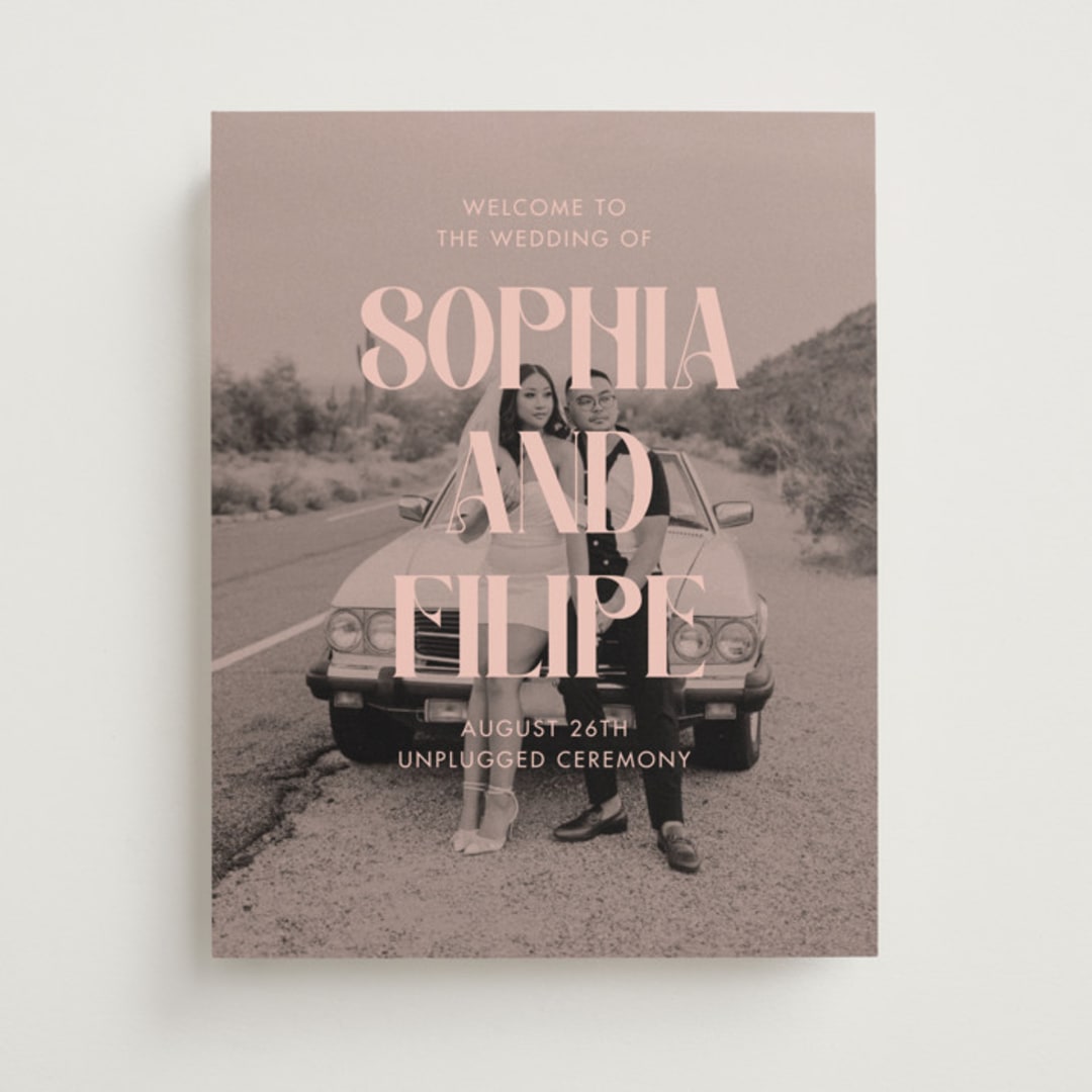 "Cinematic" - Welcome Signs in Blush by Morgan Kendall - Front