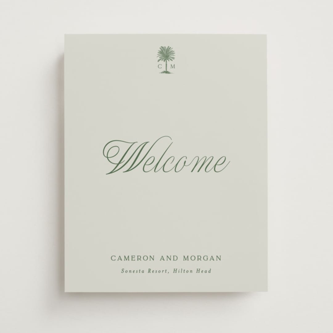 "Tropical" - Welcome Signs in Sage by Bethan - Front