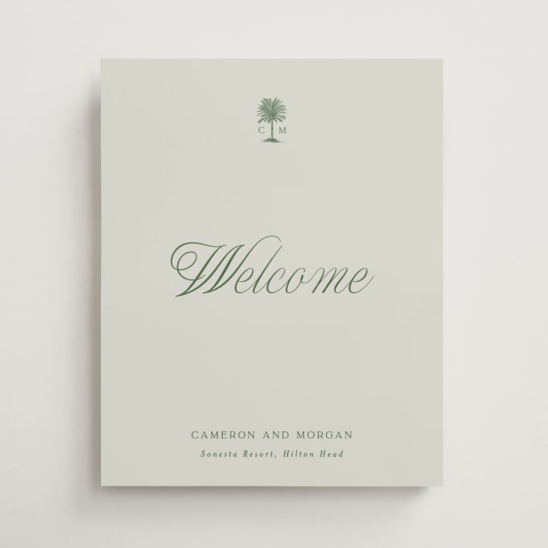 "Tropical" - Welcome Signs in Sage by Bethan - Front