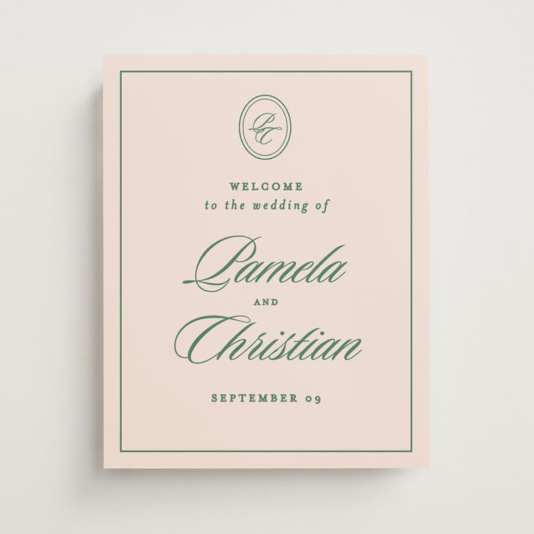 "Scripted" - Welcome Signs in Emerald by Creo Study - Front