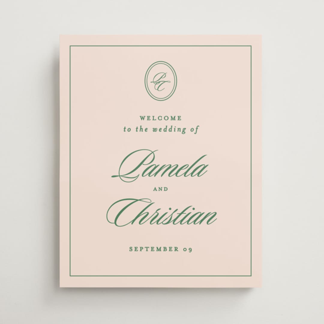 "Scripted" - Welcome Signs in Emerald by Creo Study - Front