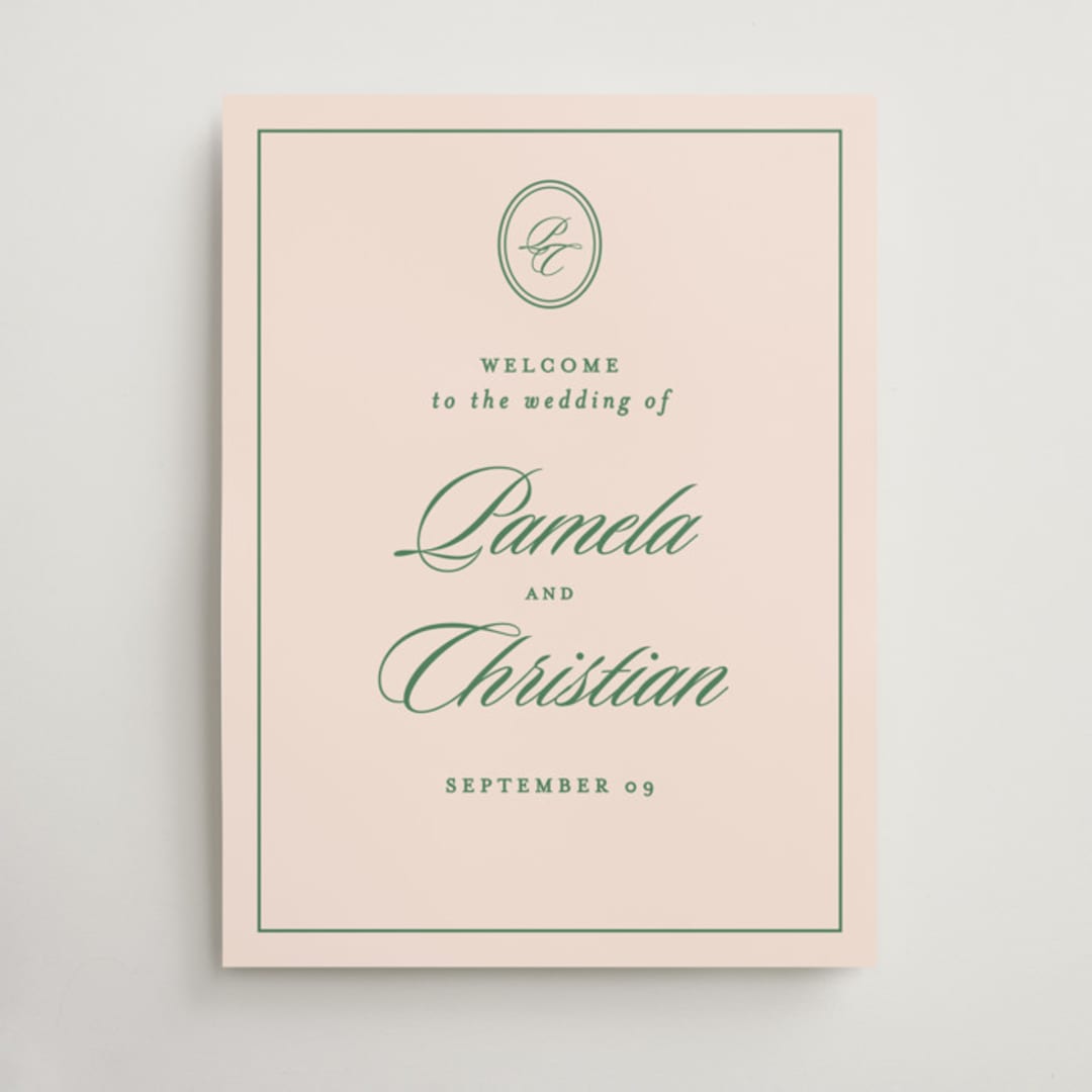 "Scripted" - Welcome Signs in Emerald by Creo Study - Front