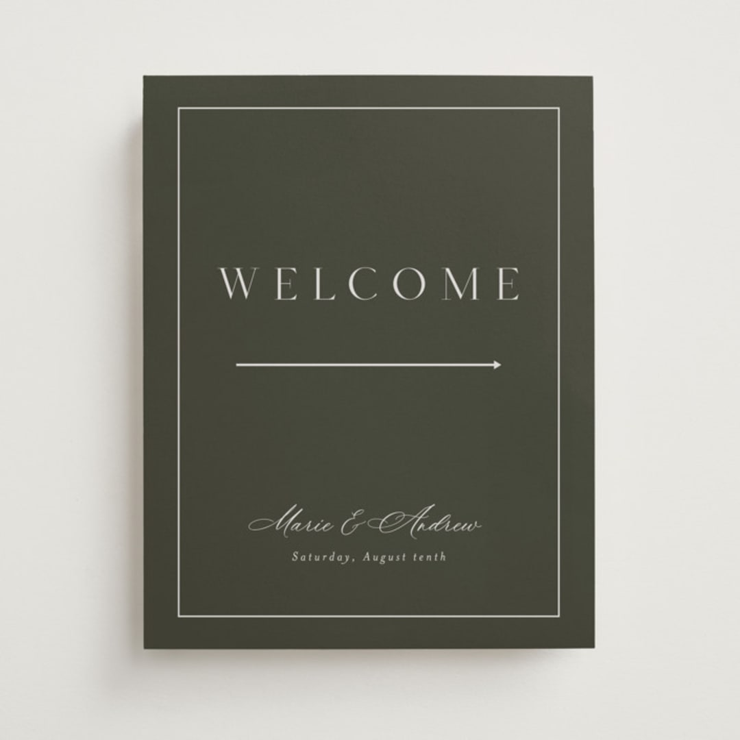 "refined" - Welcome Signs in Olive by Nicole Walsh - Front