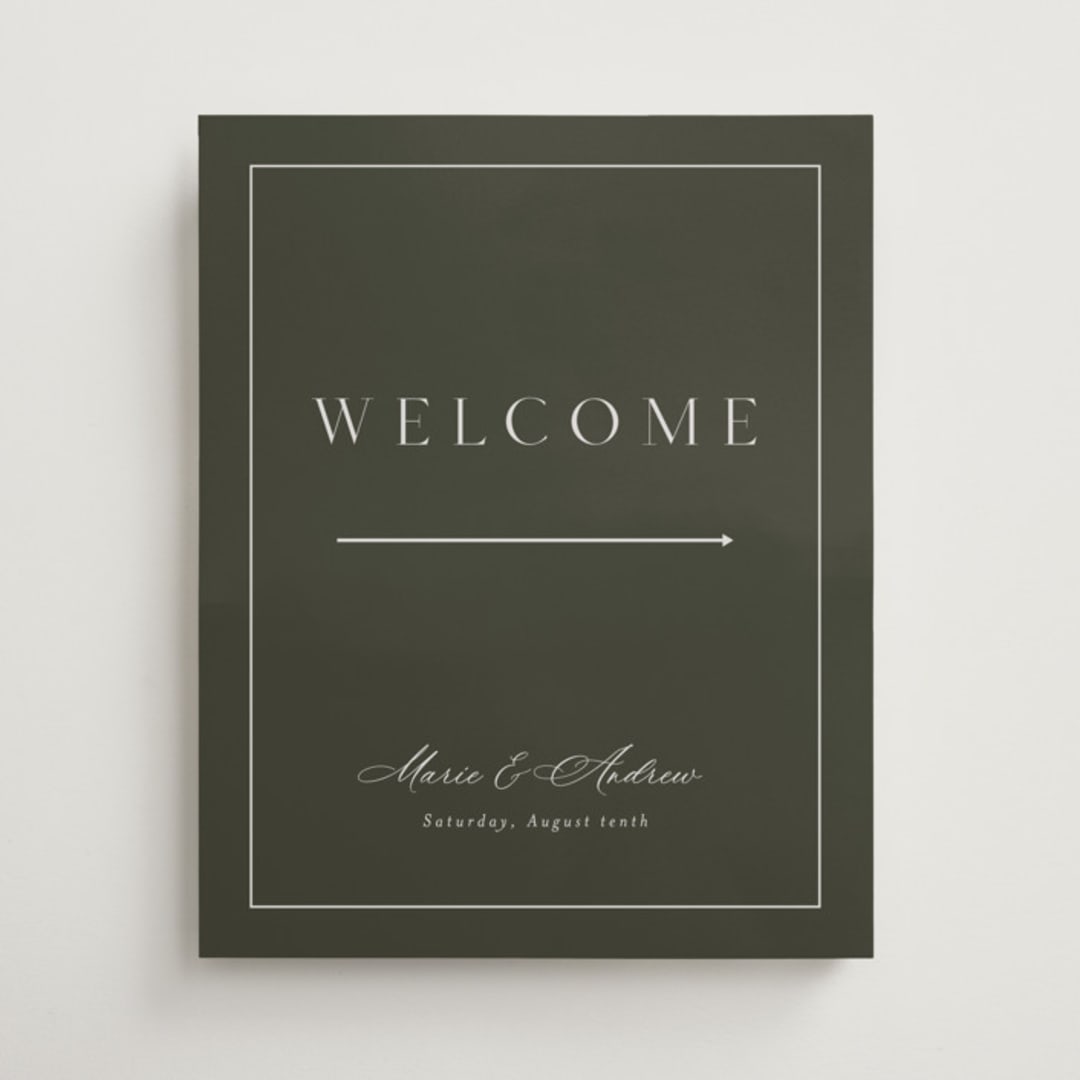 "refined" - Welcome Signs in Olive by Nicole Walsh - Front